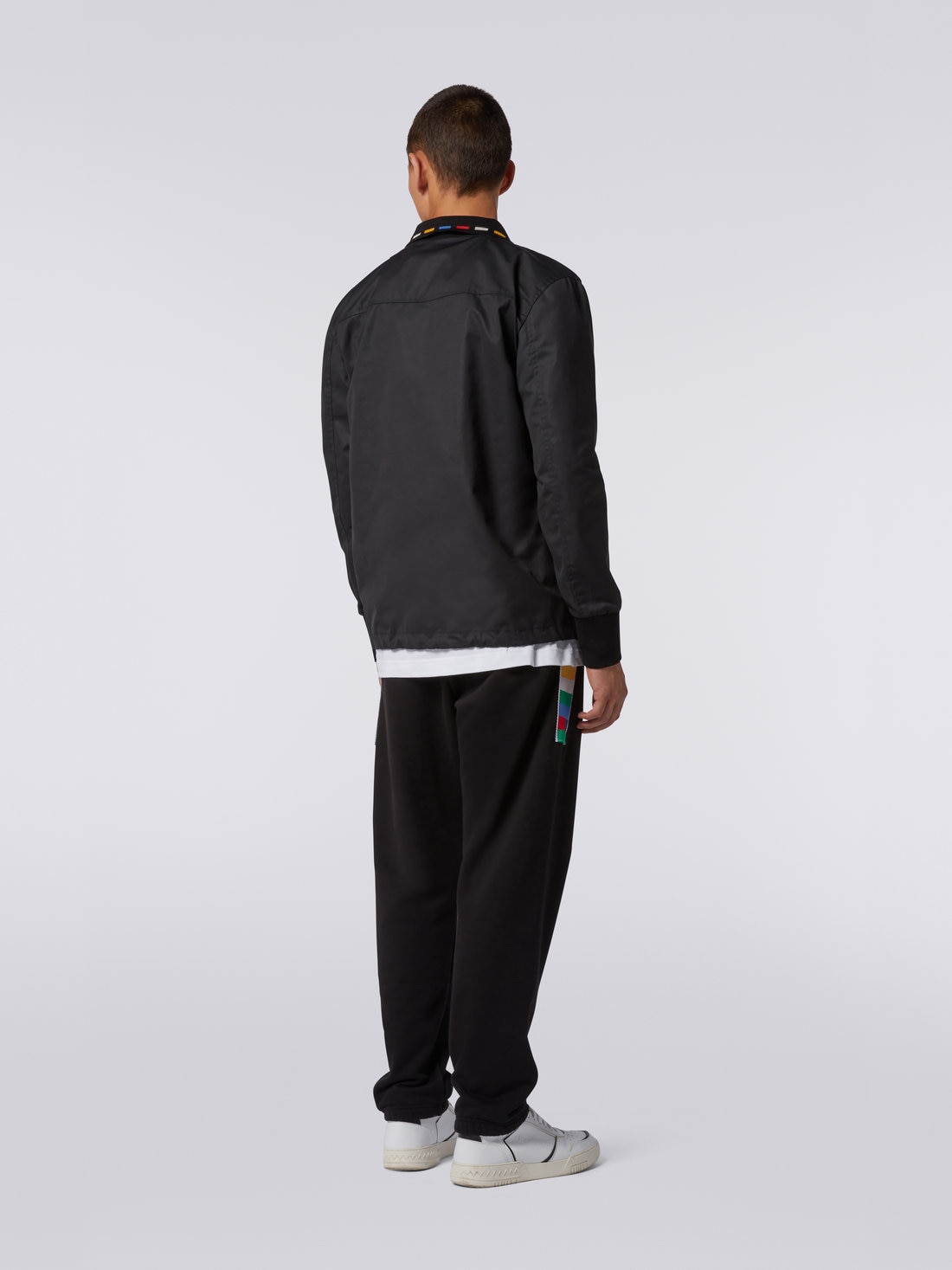 Jacket with knitted inserts and Legacy logo embroidery, Black & Multicoloured - US23SC0MBW00MKS91EH - 3