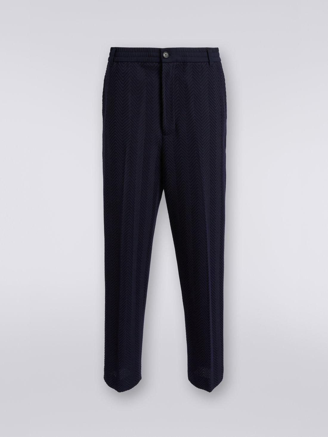 Pantalon classique en coton et viscose à chevrons unis, Rose   - US23SI00BR00JC93838 - 0