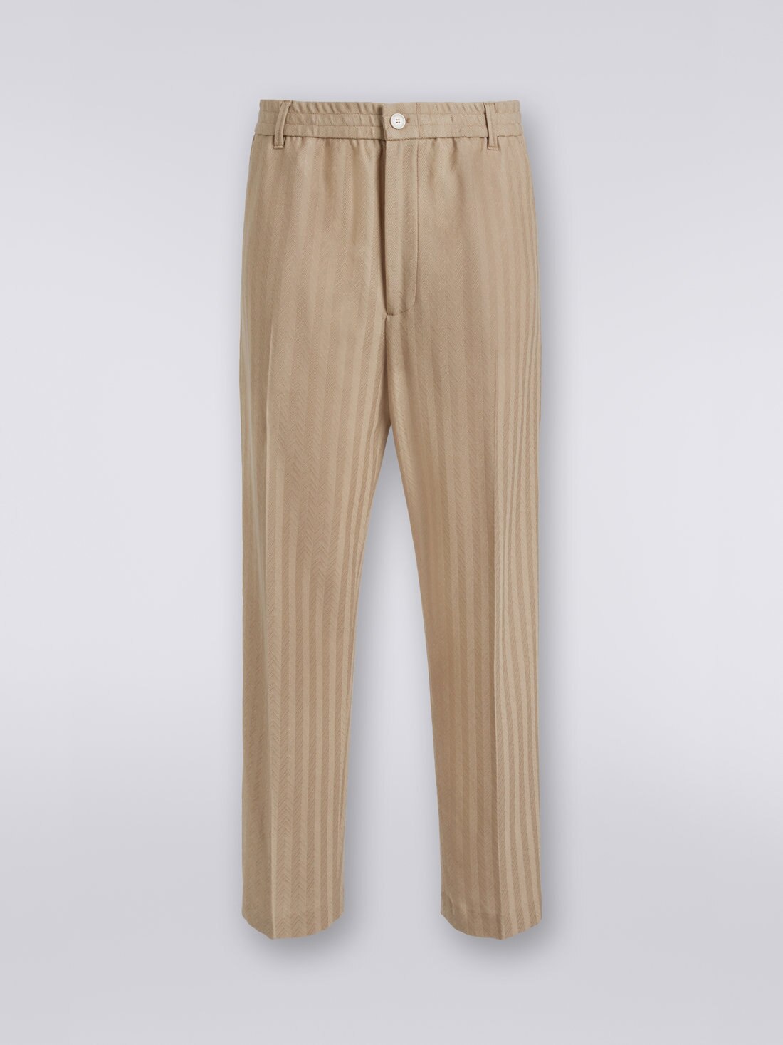 VISCOSE KNIT TROUSERS IN OLIVE