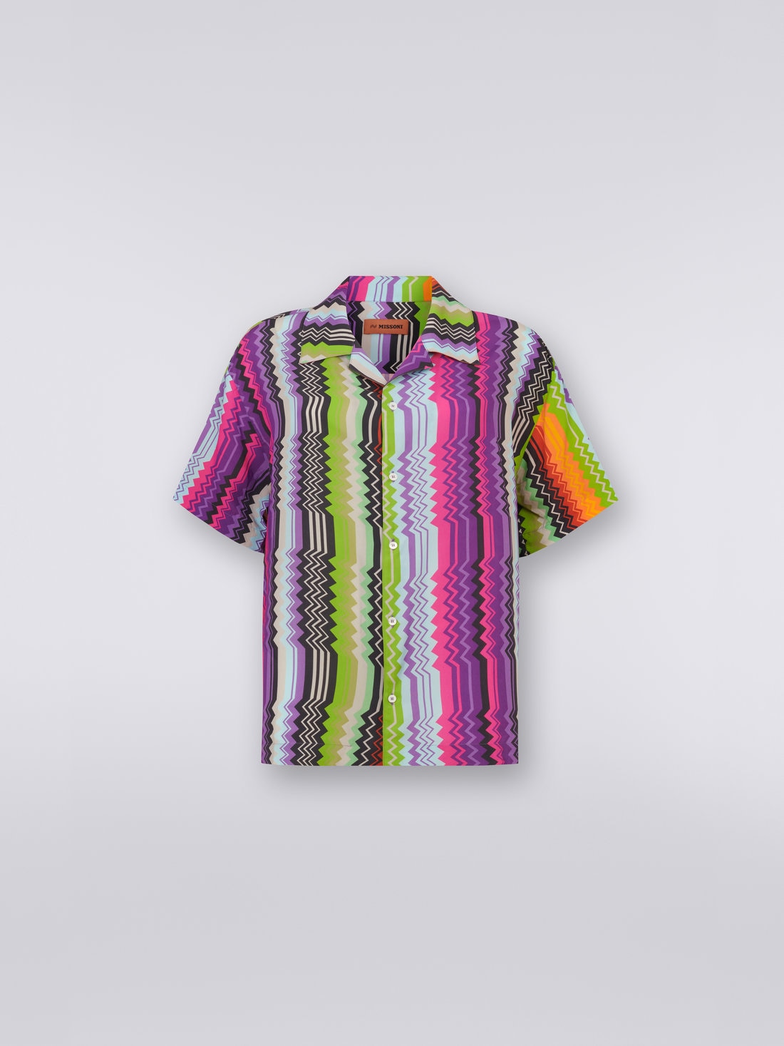 Camicia modello bowling in viscosa, Multicolore  - US23SJ0RBW00M1S505W - 0