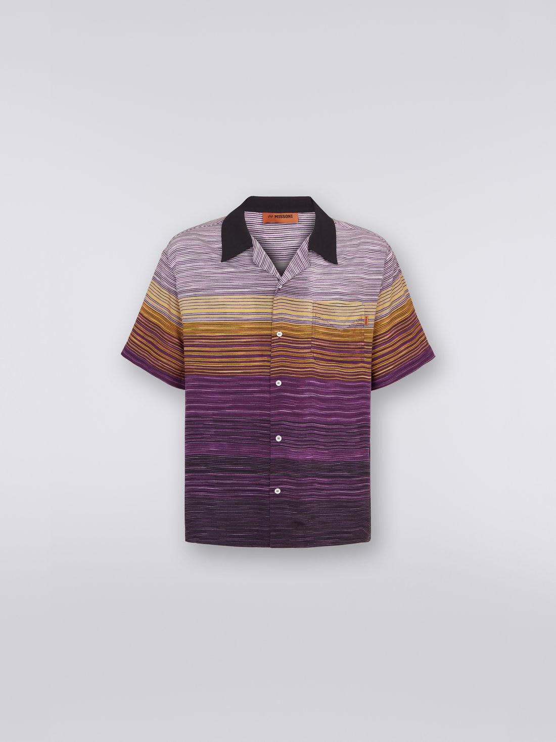 Kurzärmeliges Baumwollhemd im Bowling-Stil, Mehrfarbig  - US23SJ0RBW00M5F500R - 0
