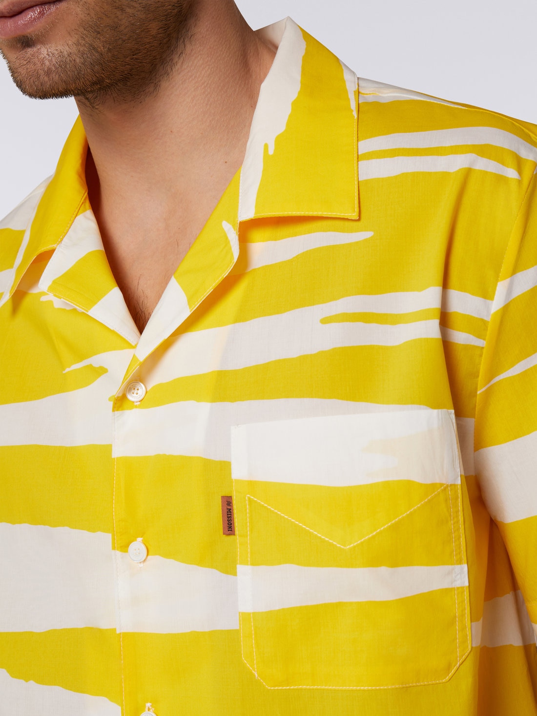 Short-sleeved cotton bowling shirt, Multicoloured  - US23SJ0RBW00MGS109Q - 4