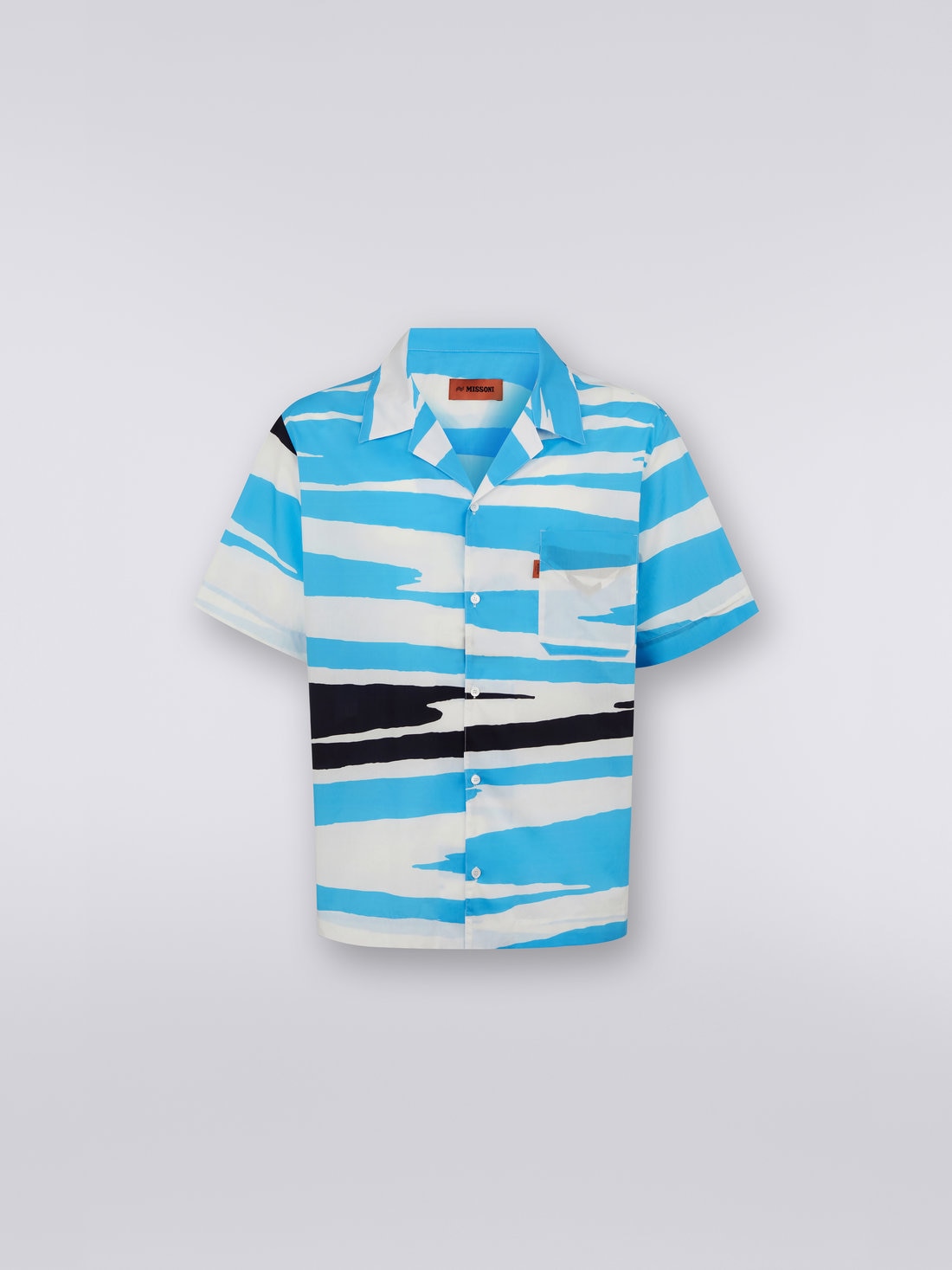 Short-sleeved cotton bowling shirt, Multicoloured  - US23SJ0RBW00MGS728Y - 0