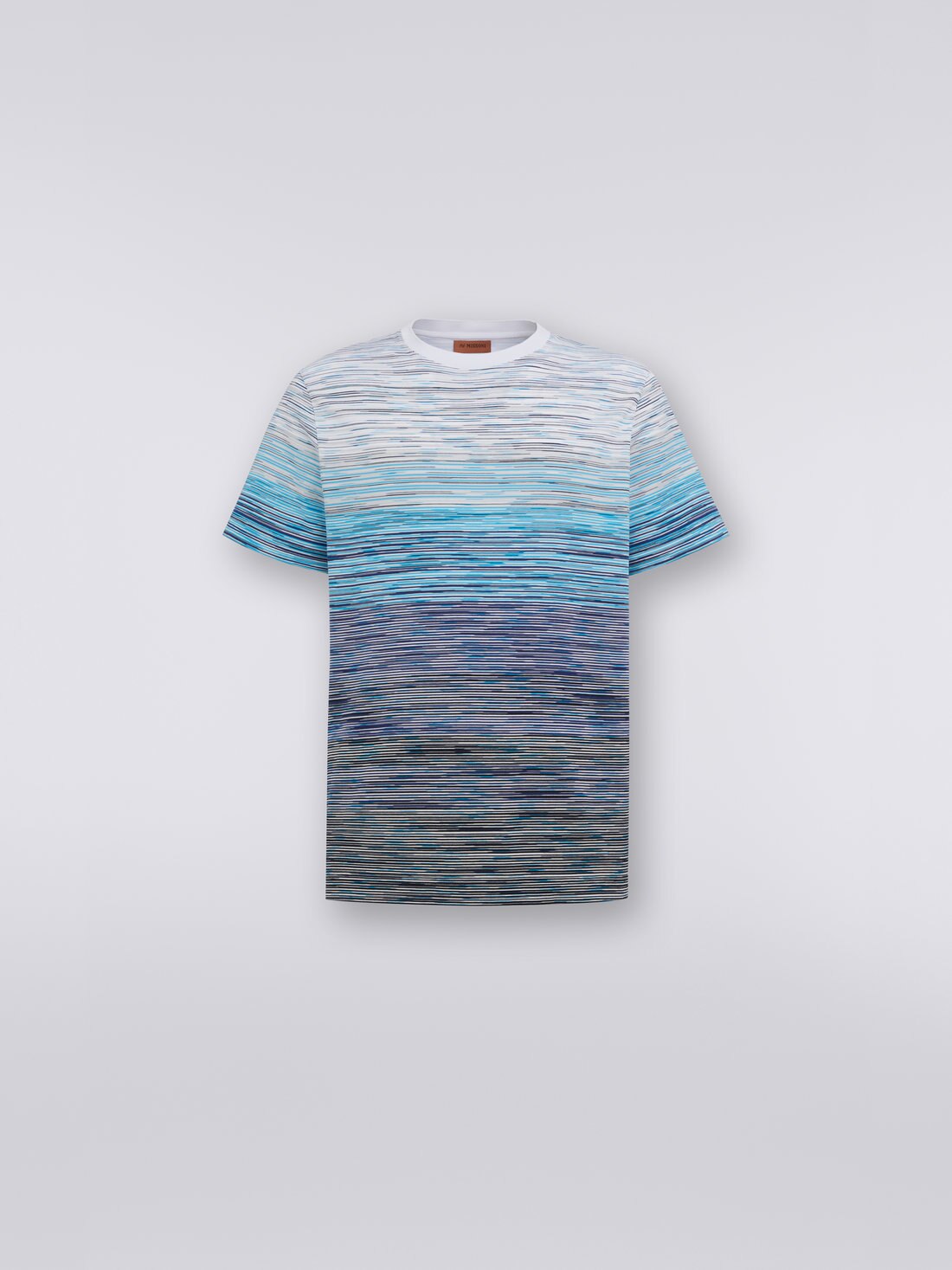 Slub cotton jersey crew-neck T-shirt, Sky Blue, Light Blue & Blue - US23SL0JBJ00E5F705K - 0