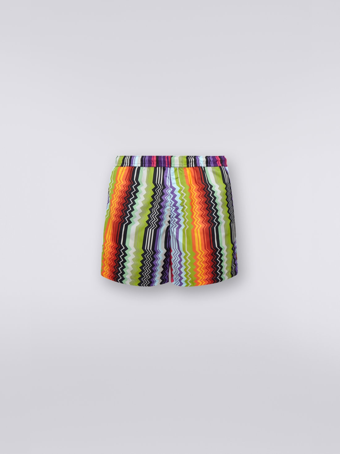 Nylon blend zigzag swimming trunks, Multicoloured - US23SP04BW00M2S505W - 0