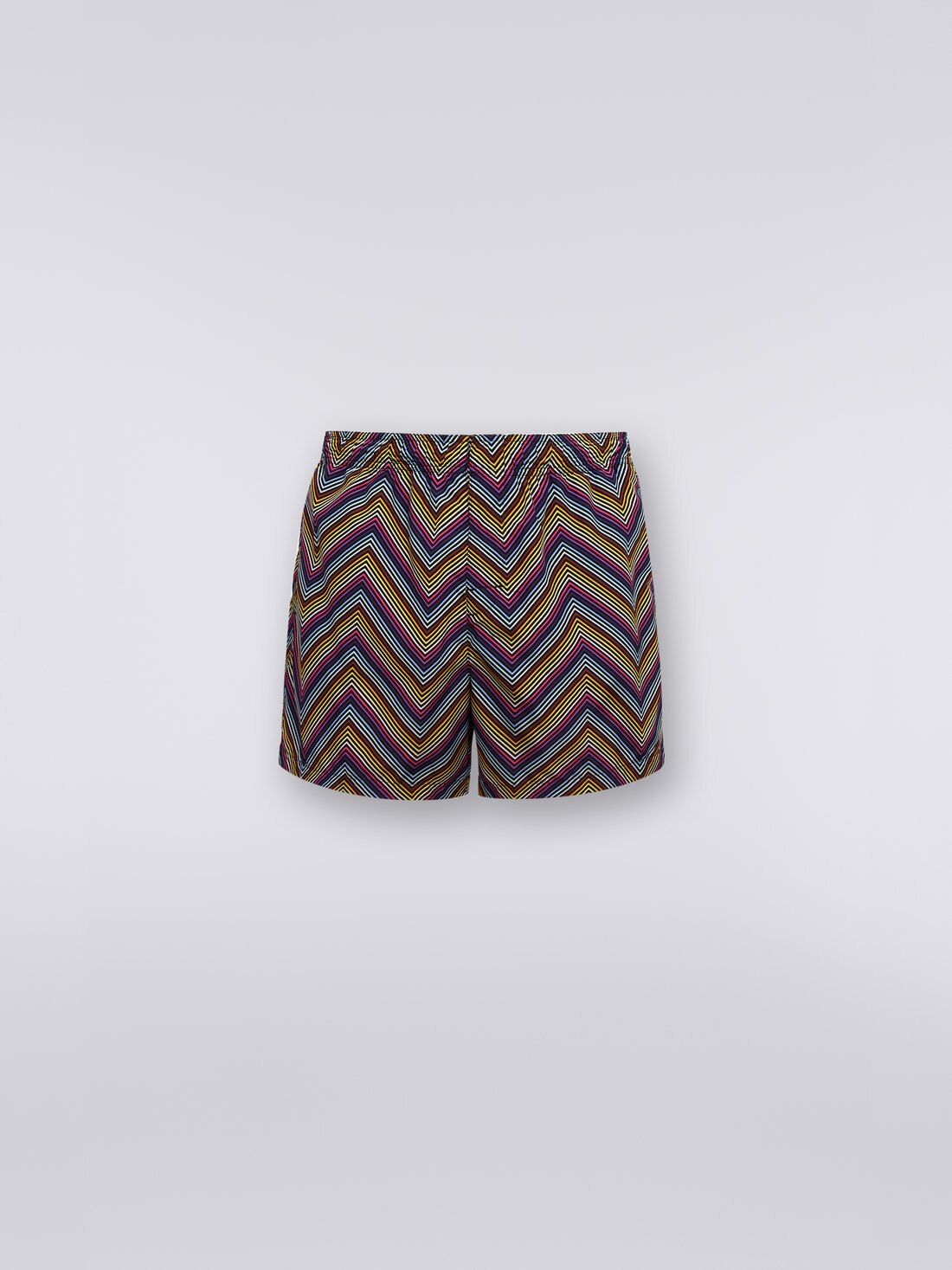 Nylon blend swimming trunks with zigzag print, Multicoloured - US23SP04BW00MDS91DJ - 0