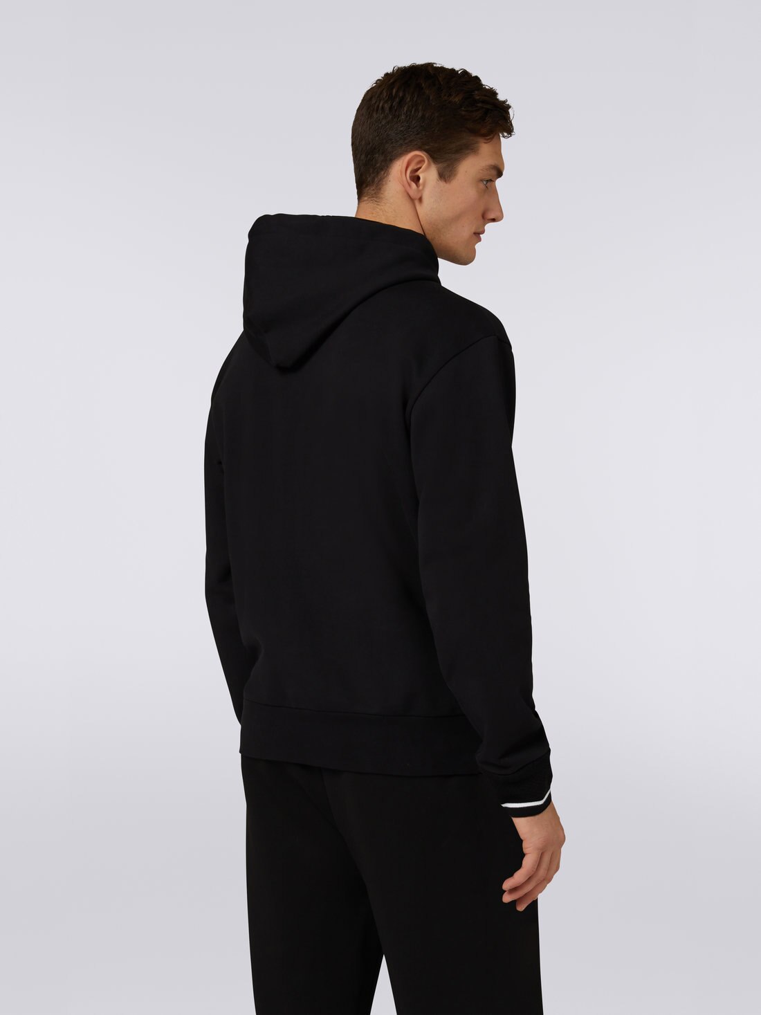 Cotton hoodie with knitted inserts and Legacy logo, Black & Multicoloured - 3