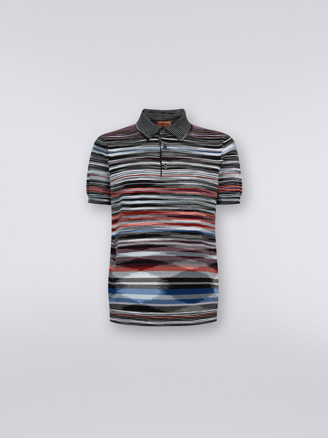 Short-sleeved polo shirt in slub cotton , Multicoloured  - US23W201BK012QSM8YS - 0
