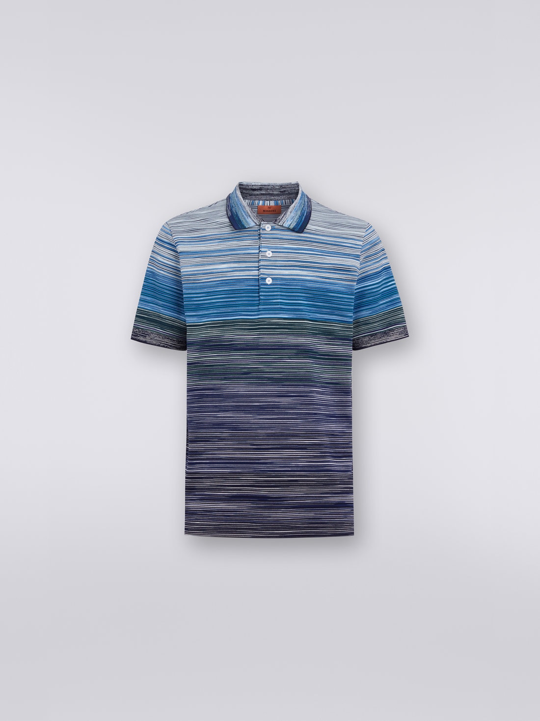 Short-sleeved polo shirt in slub cotton piqué, Multicoloured  - US23W205BJ0014SM8YZ - 0