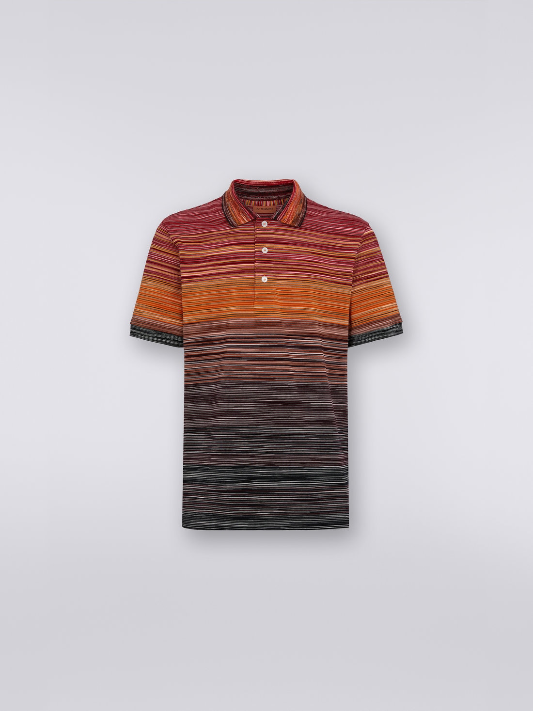 Kurzärmeliges Poloshirt aus Baumwollpiqué in Flammgarnoptik, Mehrfarbig  - US23W205BJ0014SM8Z1 - 0