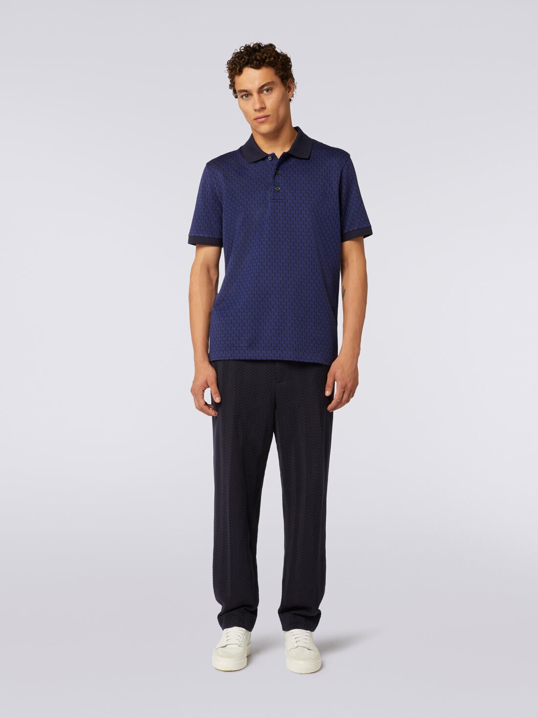 Polo a maniche corte in cotone , Blu - US23W20BBJ00HMS72CW - 1