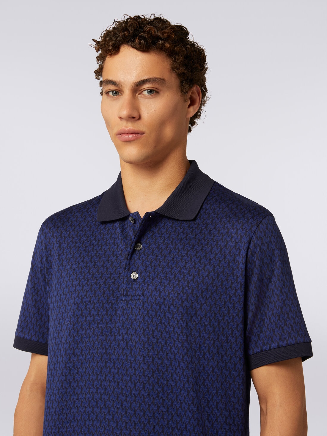 Polo a maniche corte in cotone , Blu - US23W20BBJ00HMS72CW - 4
