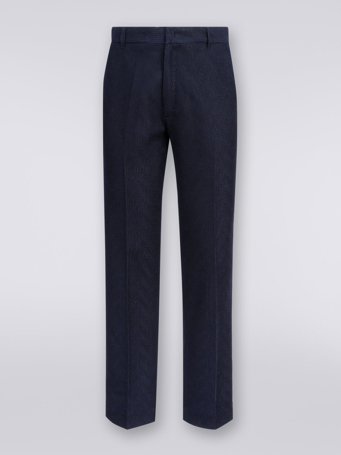 Pantaloni chino in cotone chevron, Blu Navy  - US23WI0OBT0066S72FF - 0