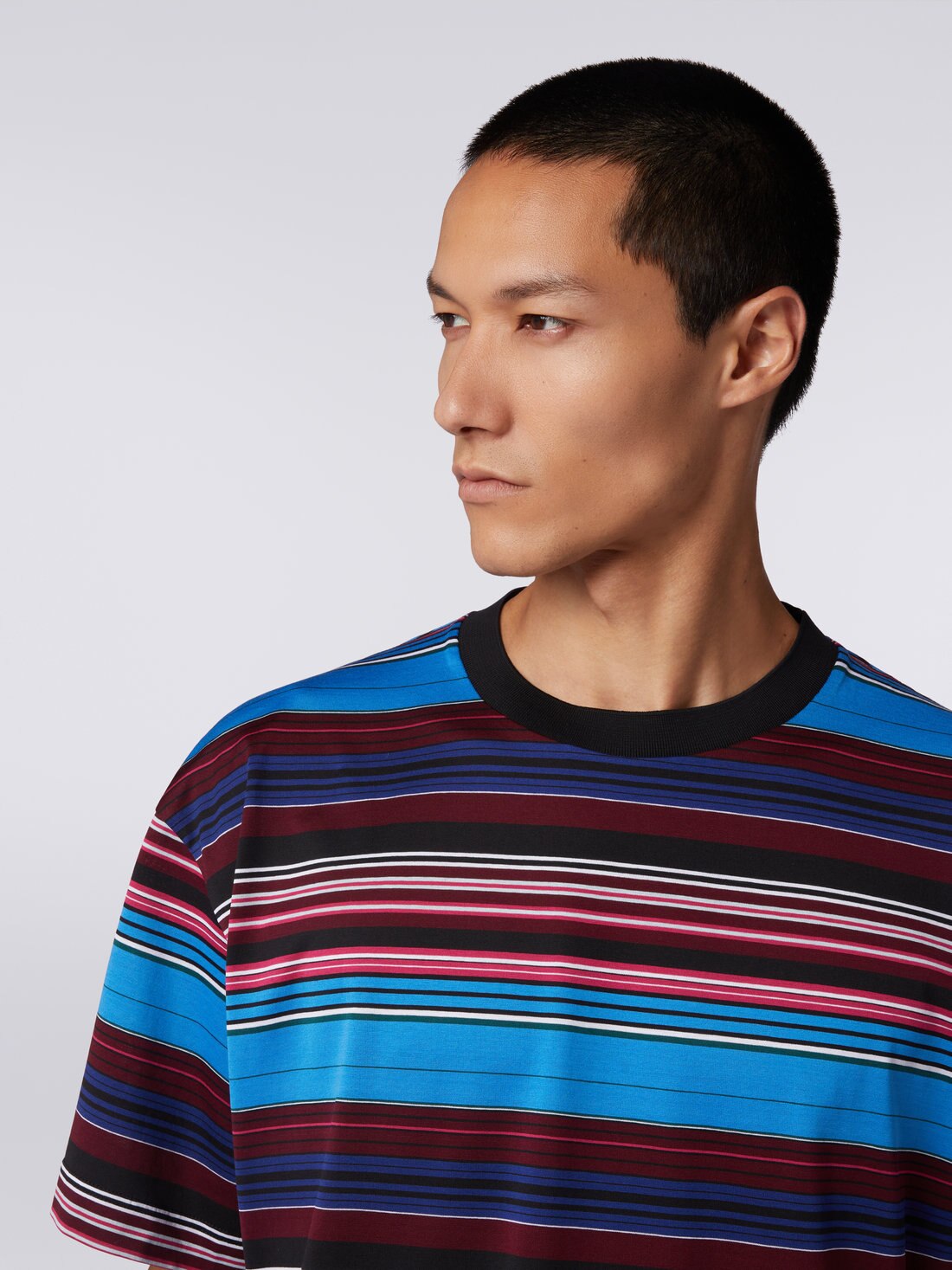 Striped cotton jersey T-shirt, Multicoloured  - US23WL06BJ00GOSM8Z6 - 4