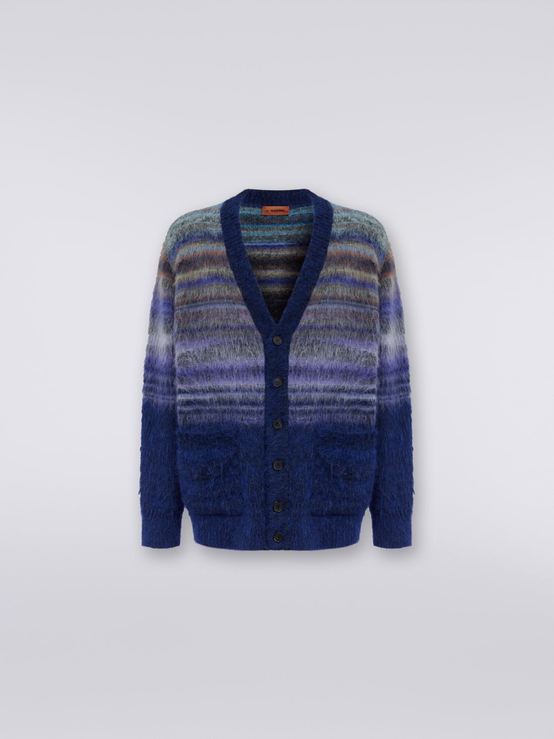 Dégradé slub wool blend cardigan, Multicoloured  - US23WM00BK024QSM8YA - 0