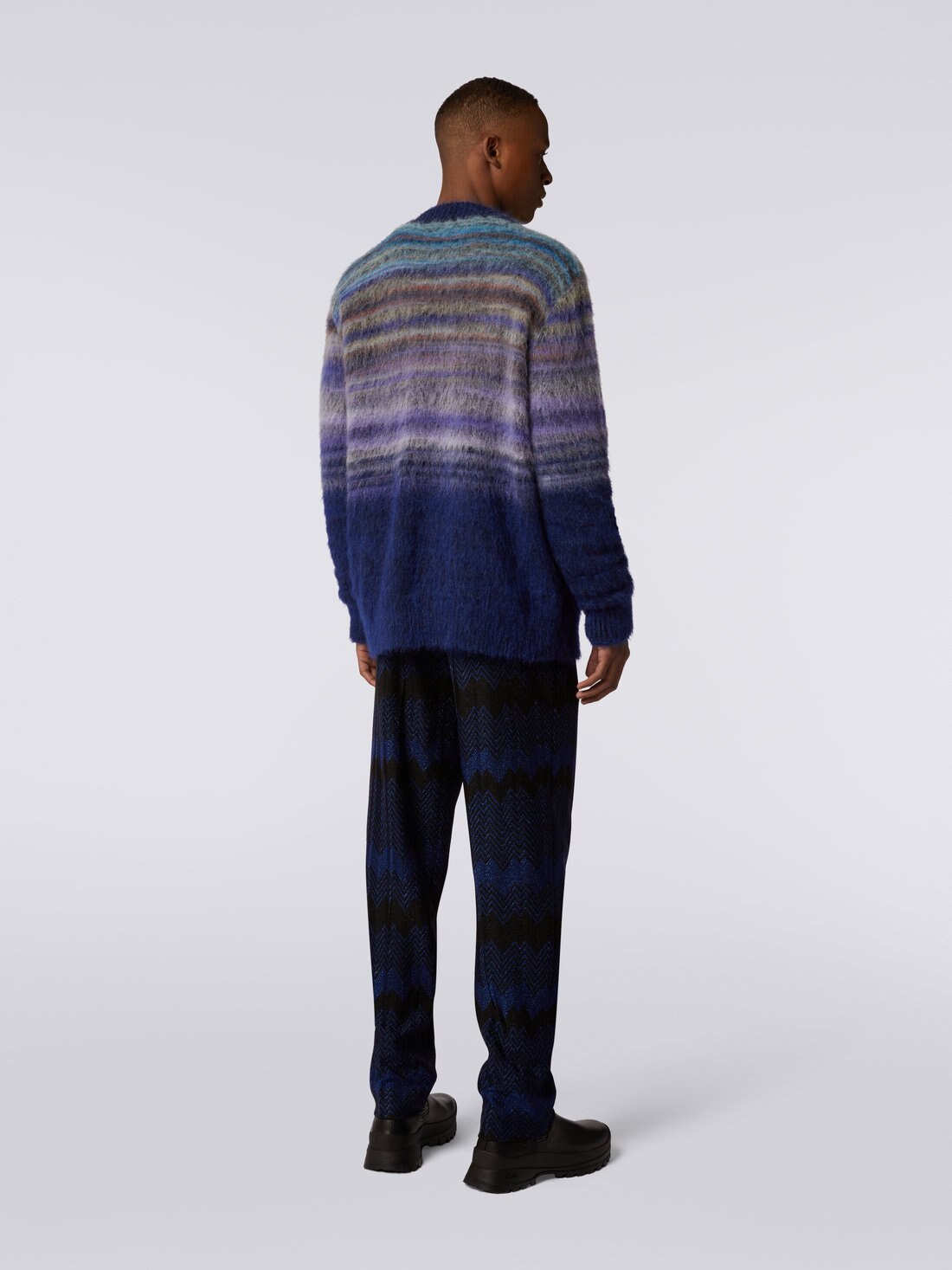 Dégradé slub wool blend cardigan, Multicoloured  - US23WM00BK024QSM8YA - 3