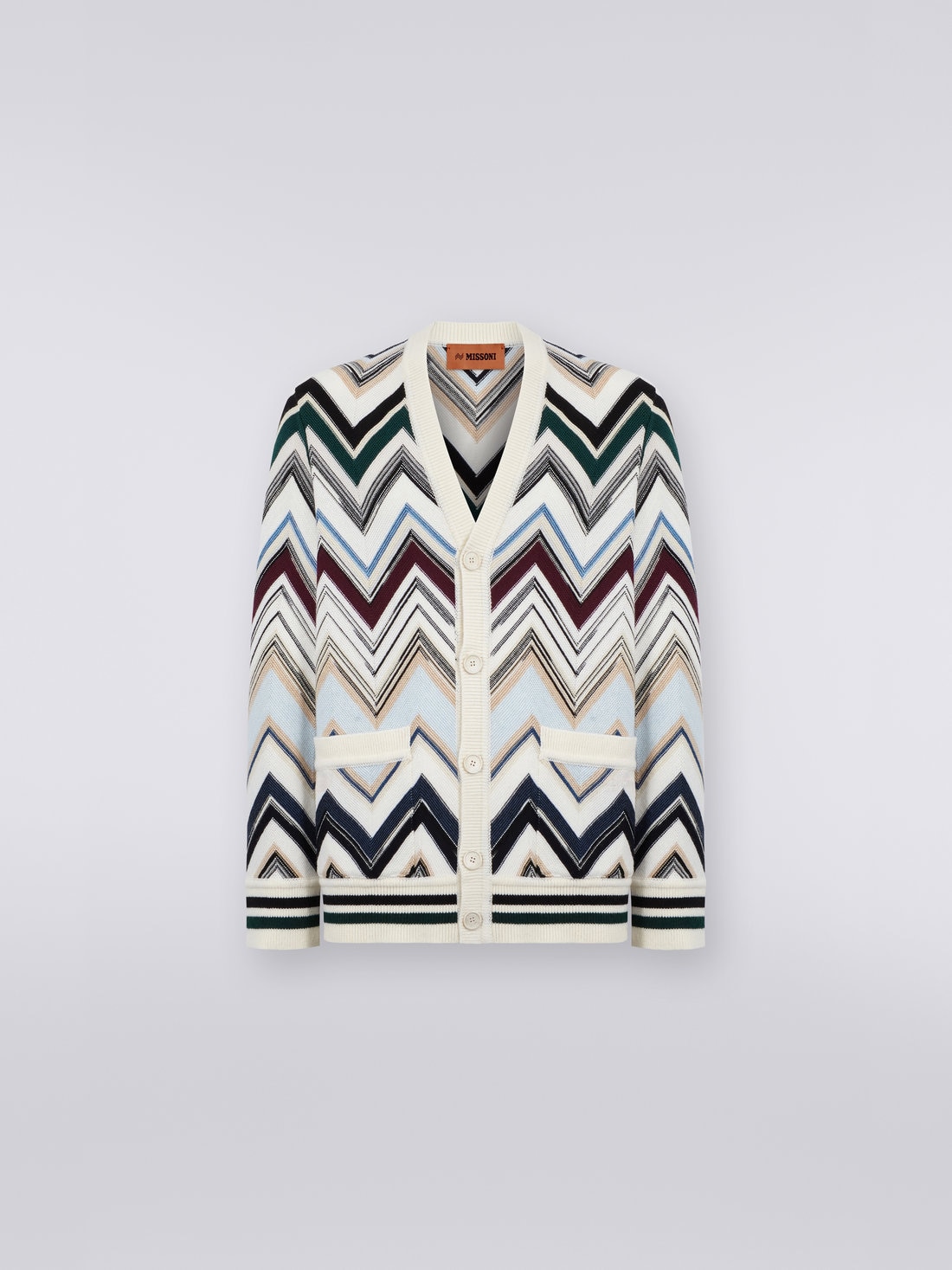 Zigzag wool and cotton knit cardigan Multicoloured Missoni