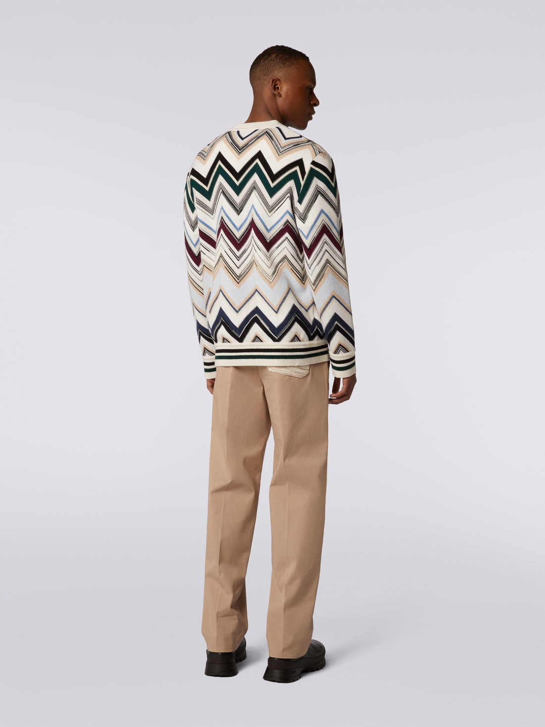 Zigzag wool and cotton knit cardigan Multicoloured | Missoni