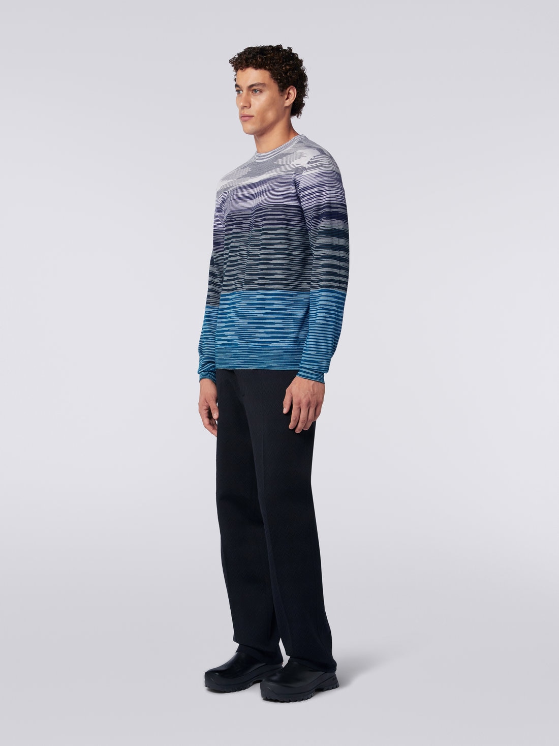 Slub wool crew-neck pullover, Multicoloured  - US23WN0IBK015USM8YV - 2