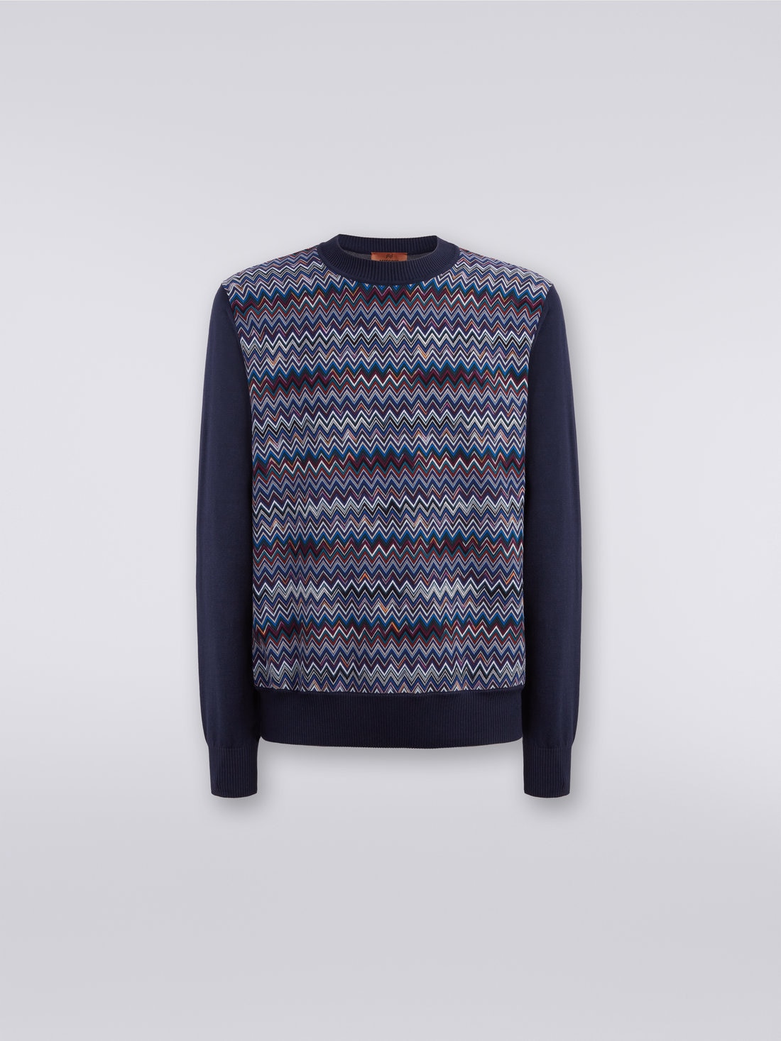 M Missoni Pullover girocollo in cotone, seta e viscosa chevron