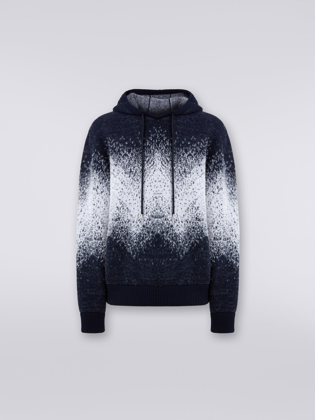 Jacquard wool blend hoodie, Multicoloured  - 8053147087481 - 0
