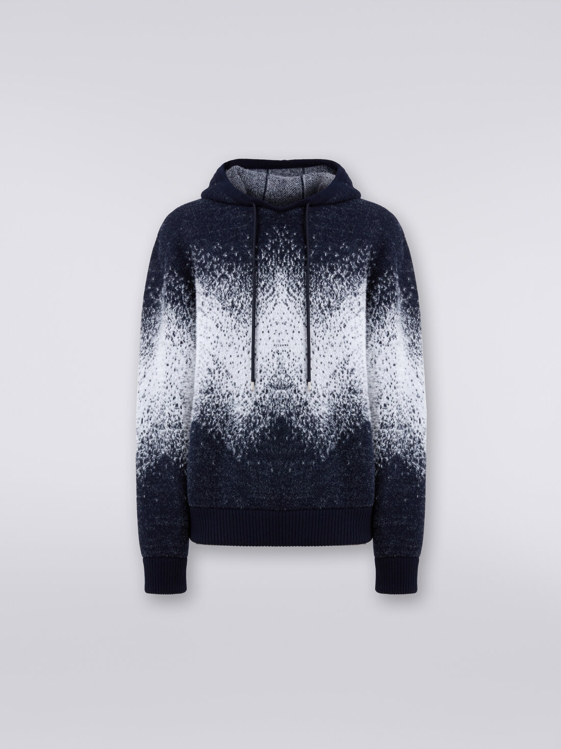 Jacquard wool blend hoodie, Multicoloured  - US23WW0EBK036NS72FZ - 0