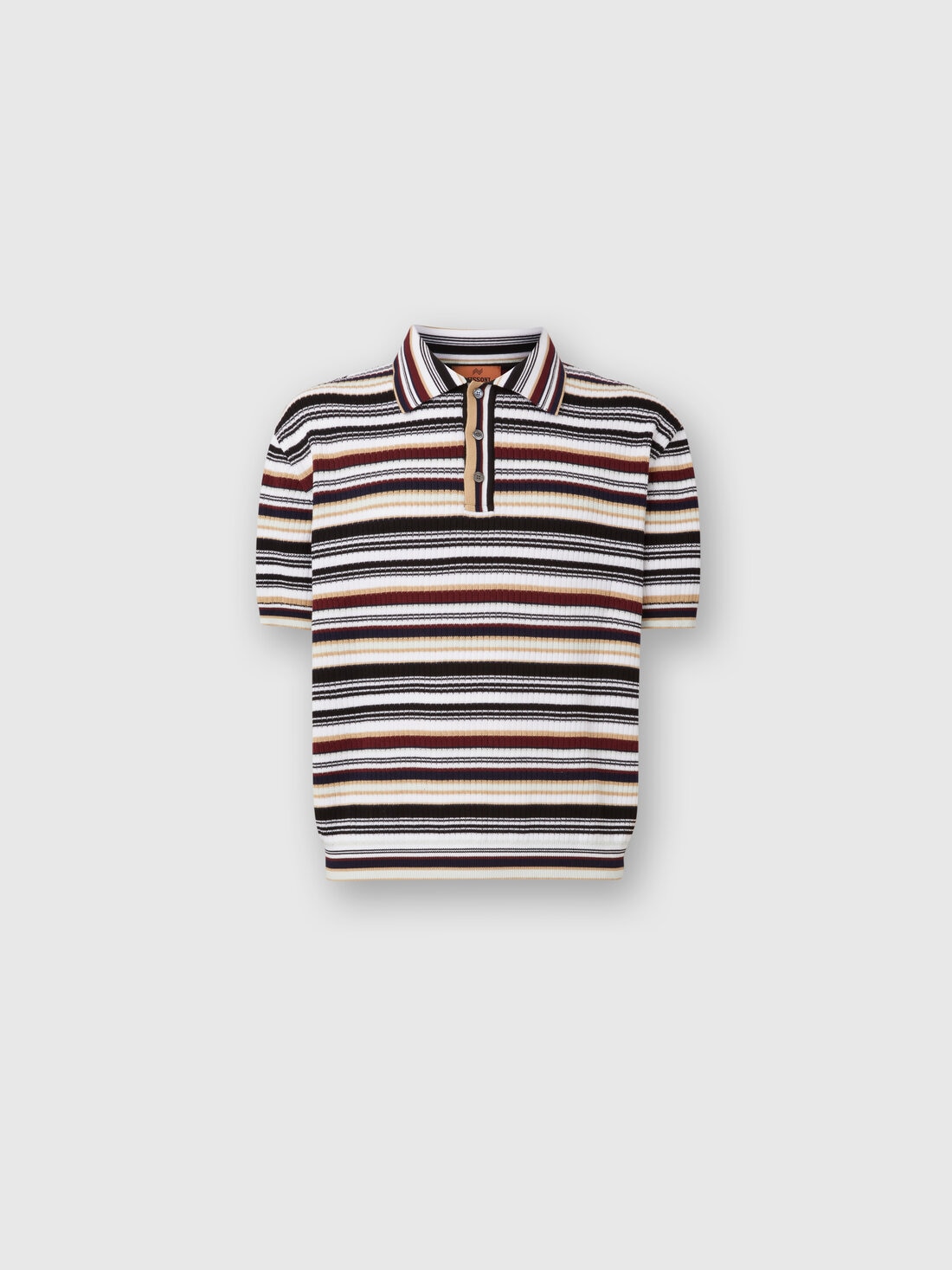 Polo shirt in striped cotton , Multicoloured  - US24S20DBK034USM9AD - 0