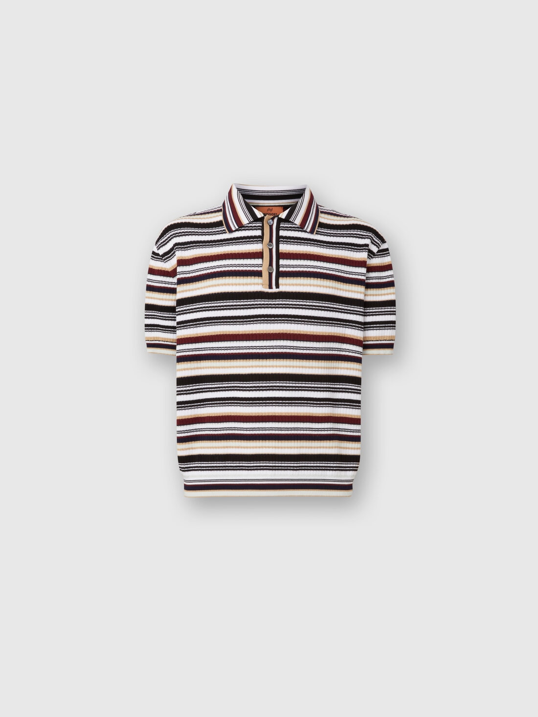 Polo in cotone a righe , Multicolore  - US24S20DBK034USM9AD - 0