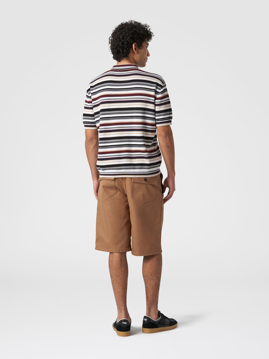 Polo shirt in striped cotton , Multicoloured  - US24S20DBK034USM9AD - 2