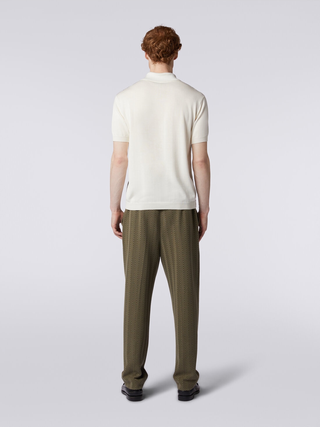 ポロシャツ ショートスリーブ ジグザグ コントラストカラーの縁取り, マルチカラー  - US24S20EBK021XS612Q - 3