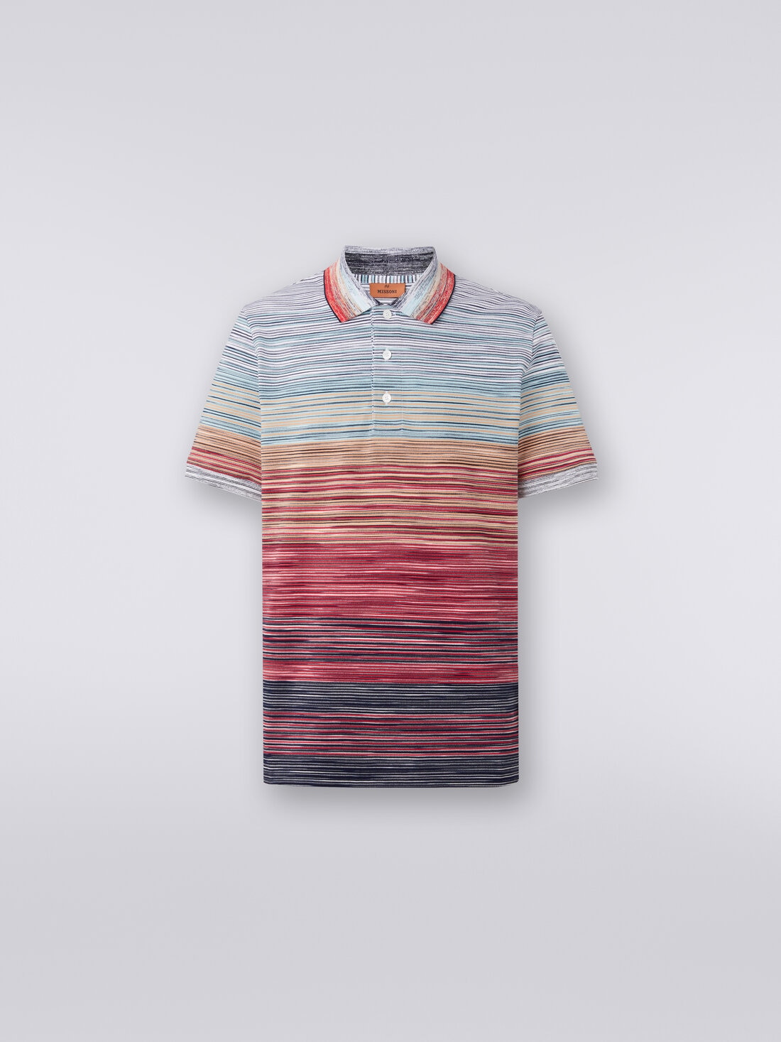 Short-sleeved polo shirt in slub cotton piqué, Multicoloured  - US24S20GBJ0014SM9A2 - 0
