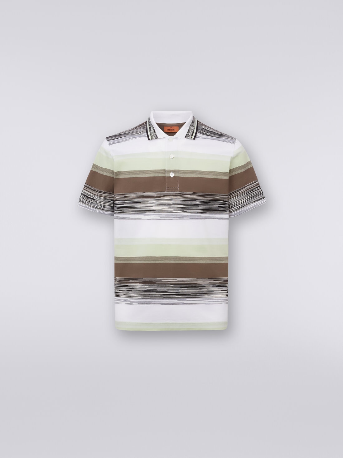 Short-sleeved polo shirt in slub cotton jersey, Green - US24S20IBJ00JKS612K - 0