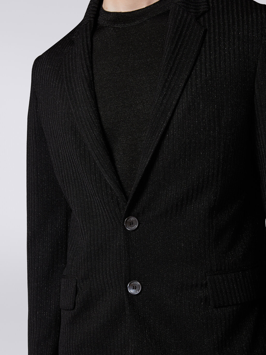 Jacket in viscose blend with lurex, Black    - US24SF04BR00TKS91IC - 4