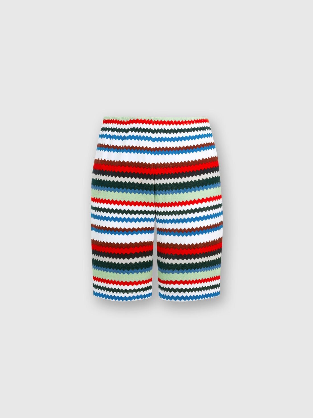 Pantalones de rizo estampado zigzag , Multicolor  - US24SI0EBJ00J6SM98Q - 0