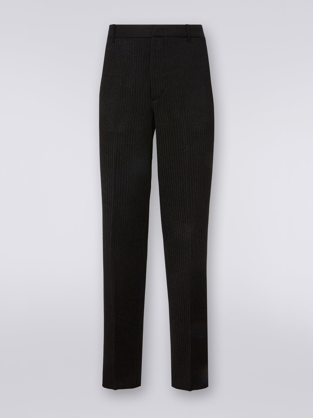 Pantalones chinos de viscosa con lúrex, Negro    - US24SI0XBR00TKS91IC - 0
