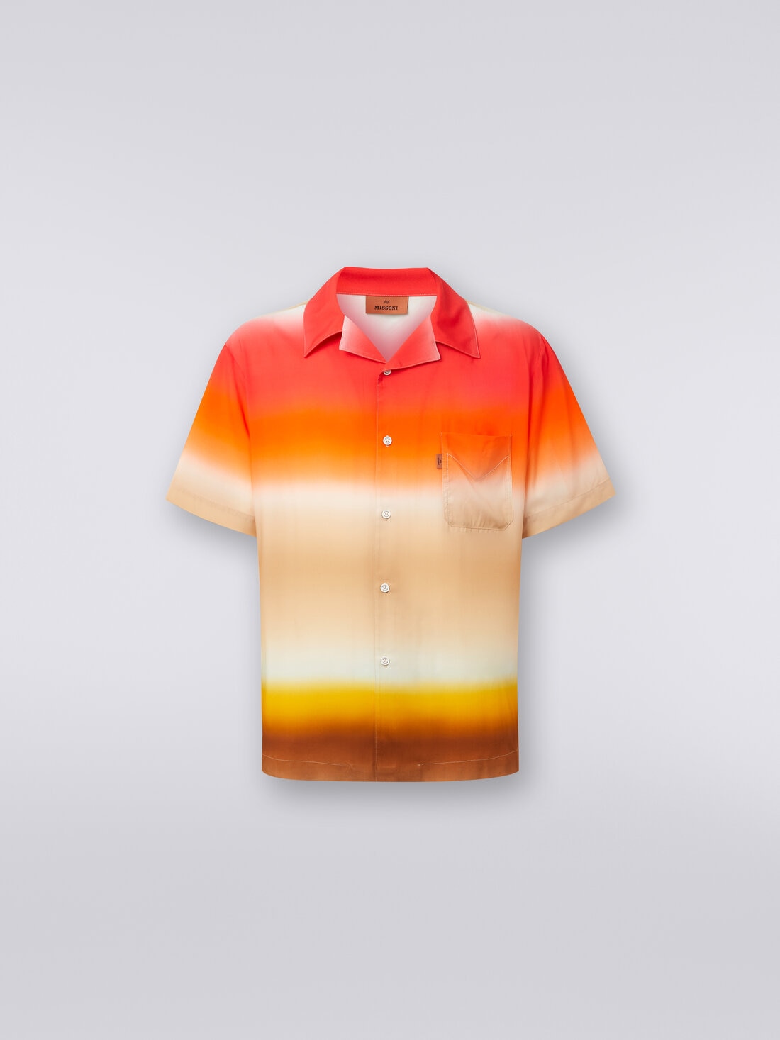 Short-sleeved shirt in dégradé viscose, Multicoloured  - US24SJ0CBW00S4SM997 - 0