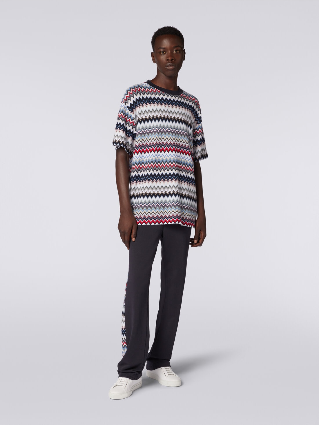 Missoni T-shirt girocollo in cotone zig zag