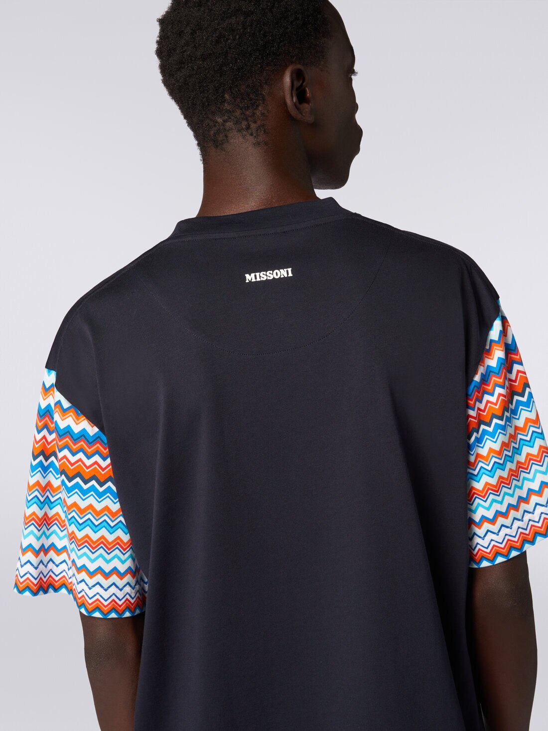 Tシャツ オーバーサイズ コットン ジグザグインサート マルチカラー | Missoni