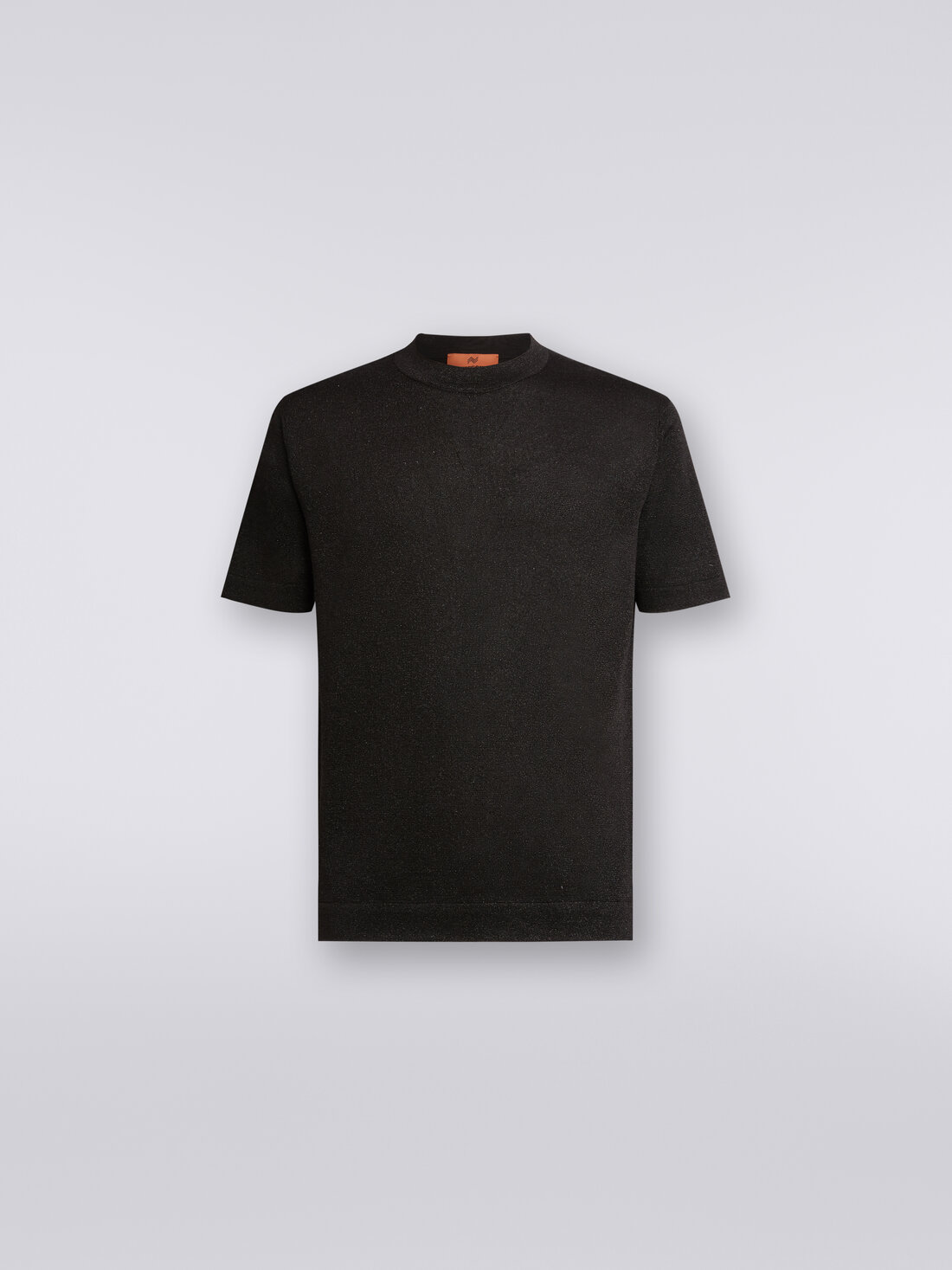 T-shirt in misto viscosa con lurex, Nero    - US24SL0EBK034PS91J5 - 0