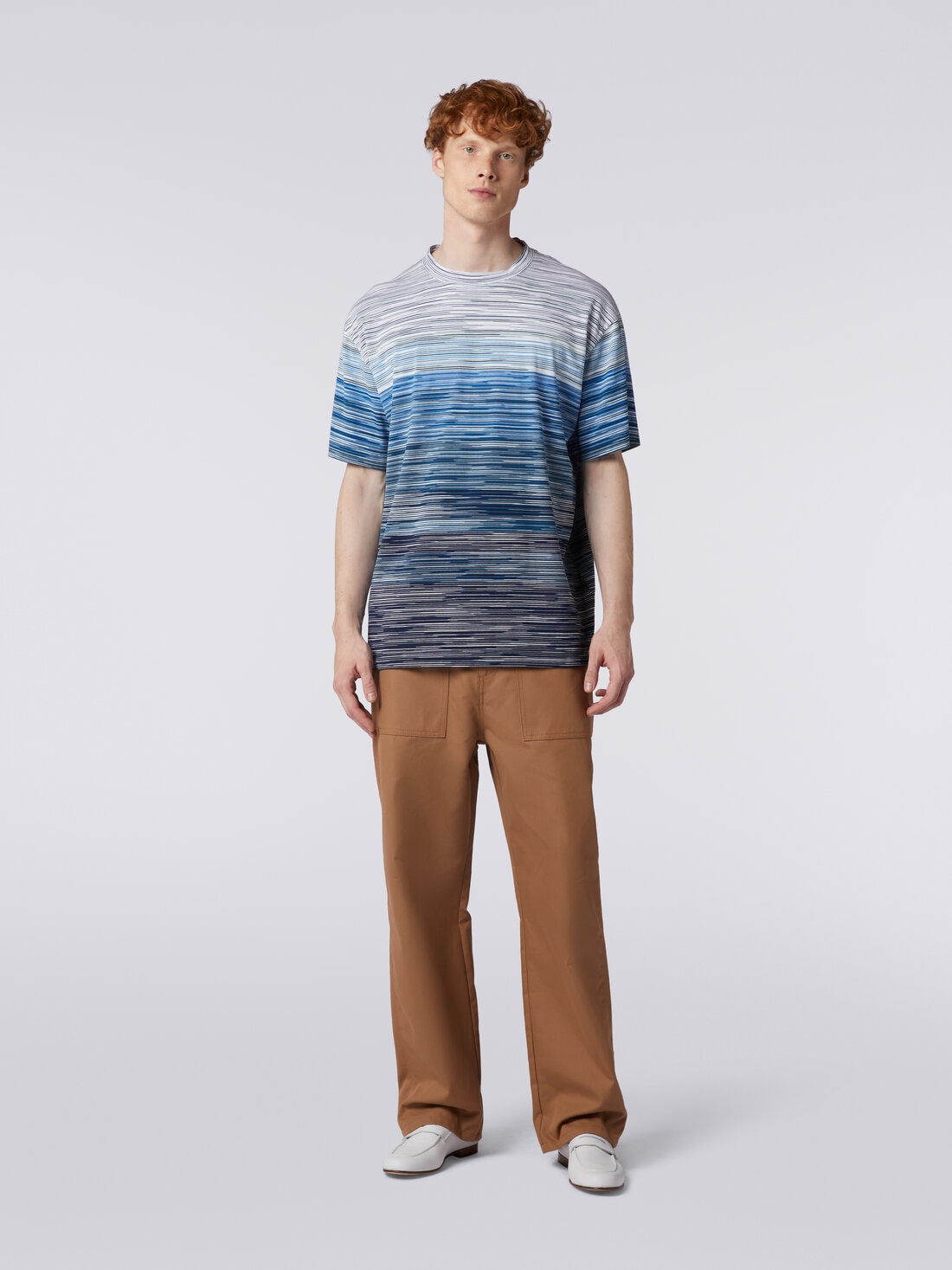 Short-sleeved T-shirt in slub cotton , Multicoloured  - US24SL0JBJ00E5S72EQ - 1