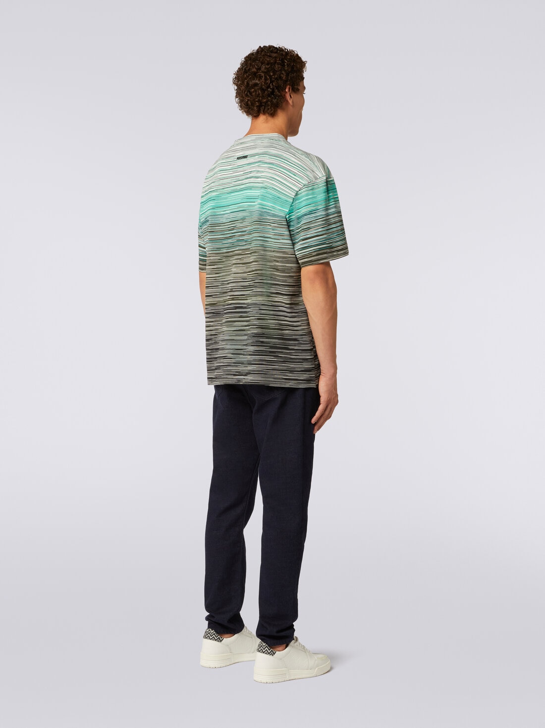 Short-sleeved T-shirt in slub cotton , Multicoloured  - US24SL0JBJ00E5SM9A3 - 3