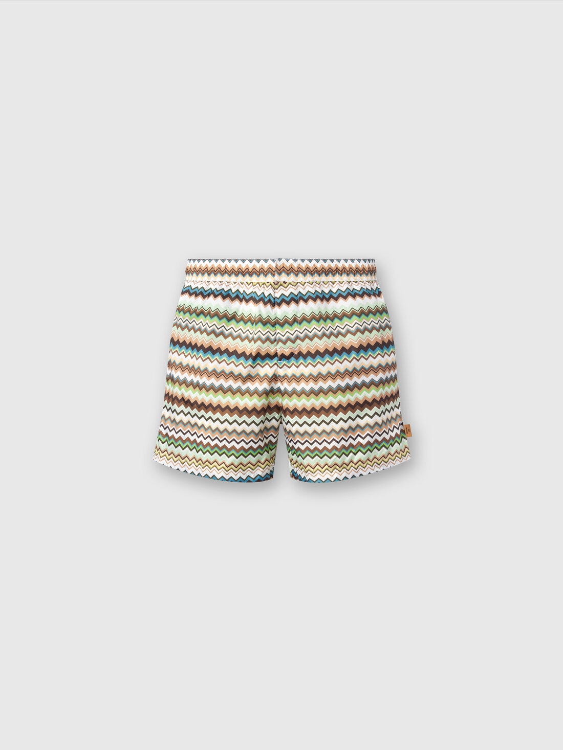 Boxer de bain en nylon à imprimé zig zag, Multicolore  - US24SP00BW00RMSM98S - 0