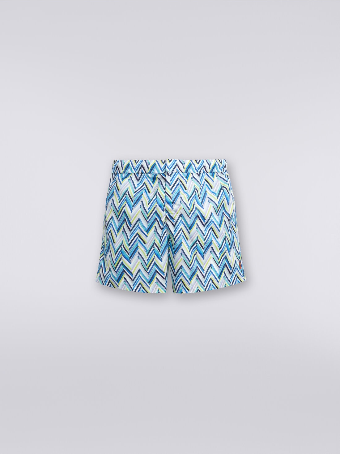 Swimming trunks with brushstroke effect zigzag print, Multicoloured  - US24SP00BW00S1SM994 - 0