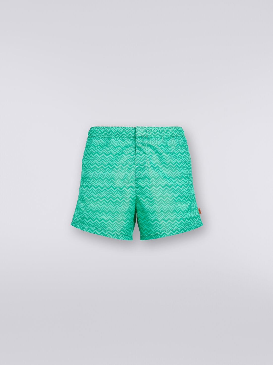 Tonal zigzag print swimming trunks, Green - US24SP00BW00SGS612F - 0