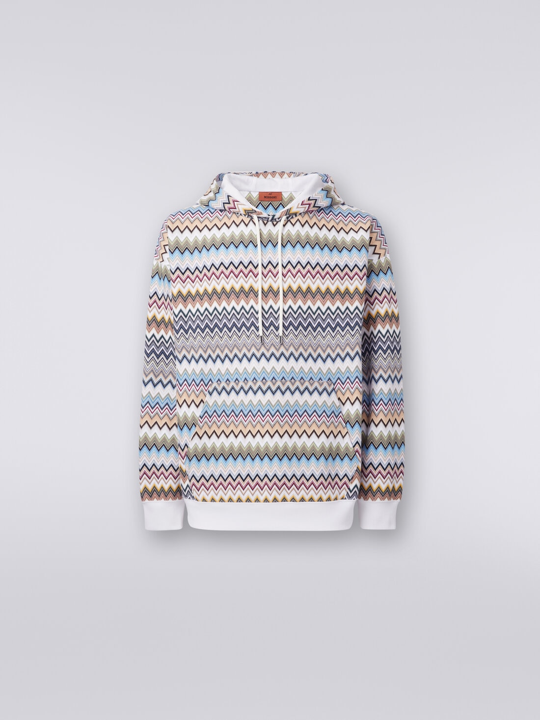 Hooded sweatshirt in zigzag cotton, Multicoloured  - US24SW03BJ00ILS01AY - 0