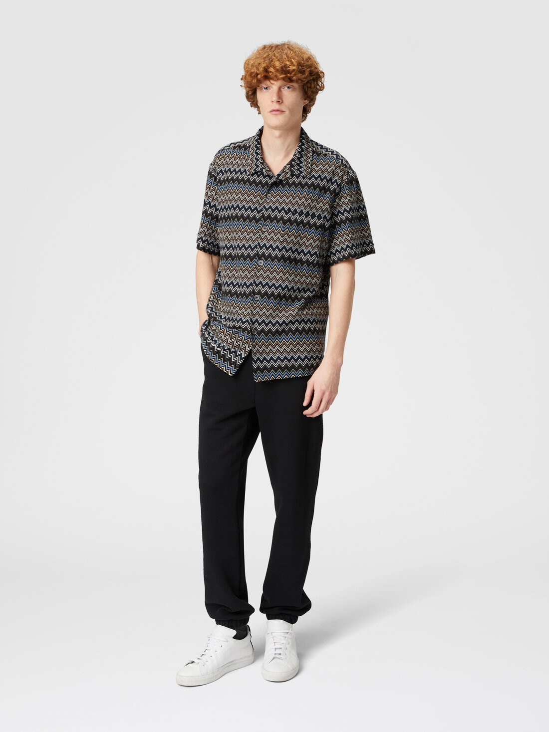 M Missoni Camicia taglio bowling in cotone zig zag