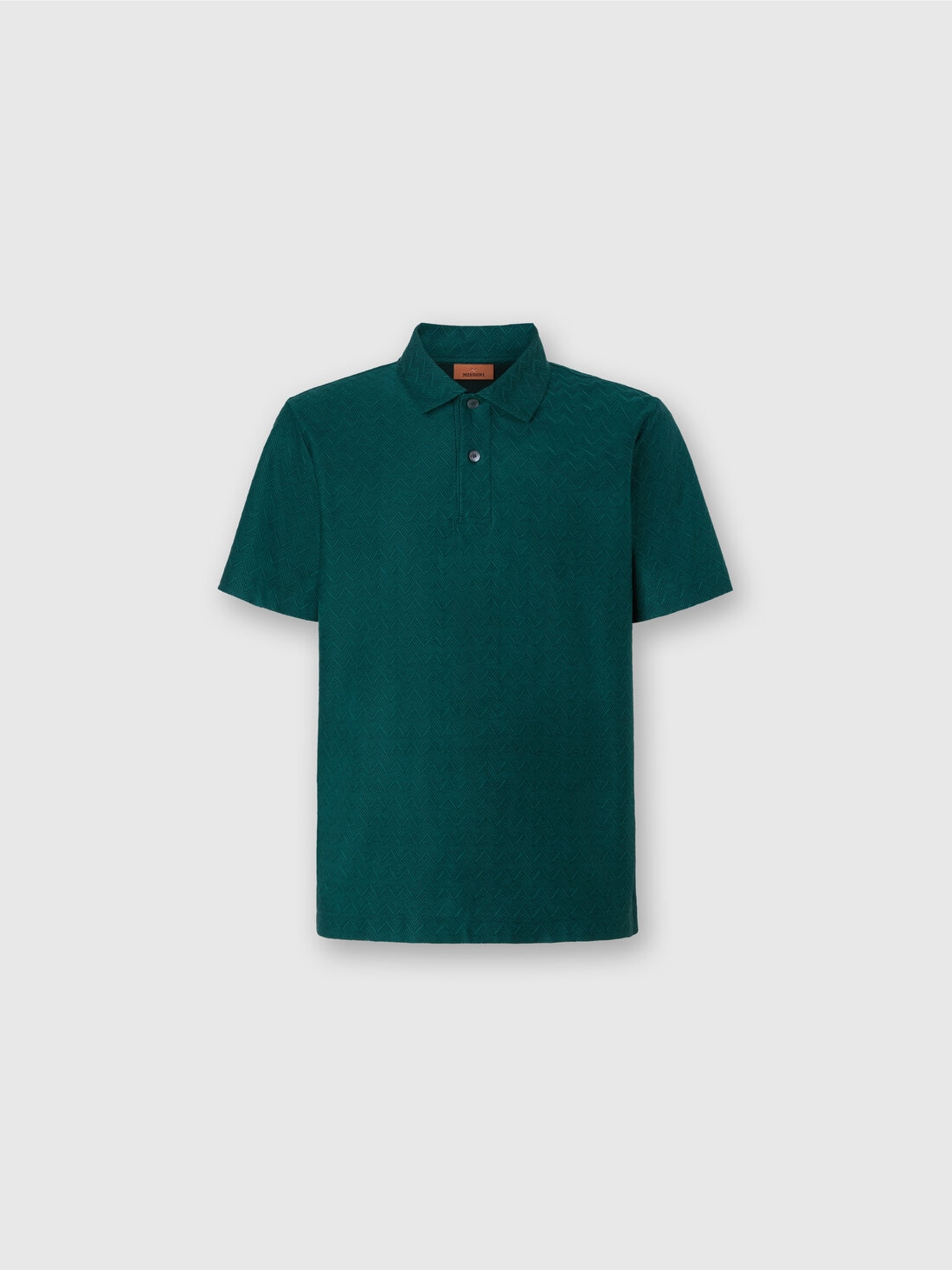 Polo in jersey di cotone zig zag tono su tono, Verde - US25S20ABJ00LJS6147 - 0