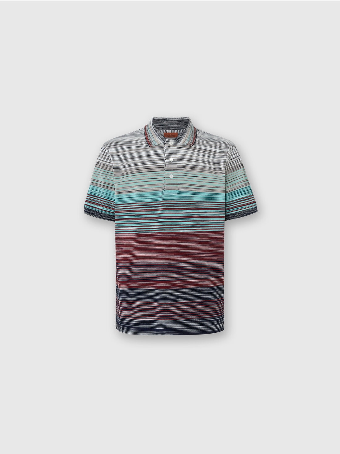 Polo in piquet di cotone fiammato sfumato, Rosso &  Blu - US25S20GBJ0014SM9KT - 0