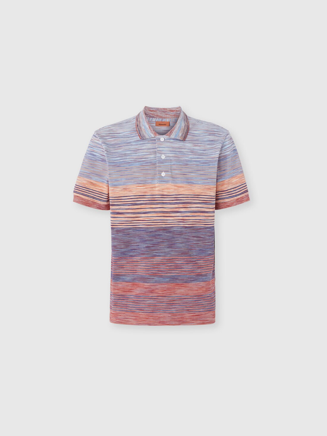 Polo shirt in shaded slub cotton piqué, Black Multicoloured  - US25S20GBJ0014SM9KV - 0