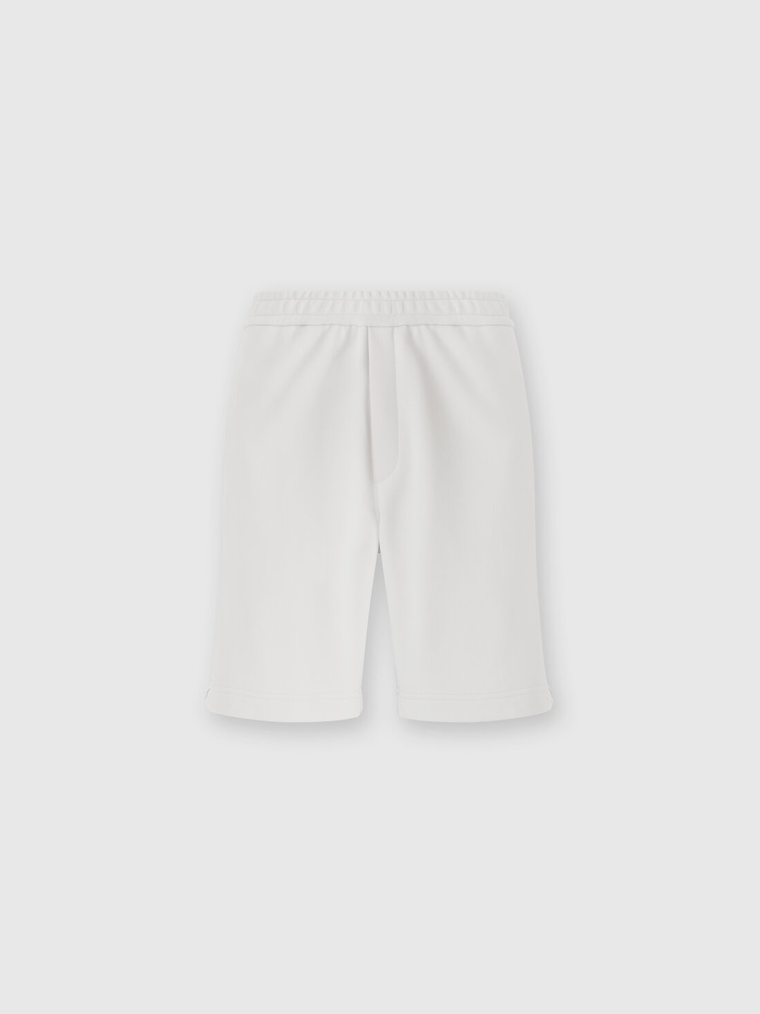 Short en coton avec empiècement en zigzag, Blanc  - US25SI08BJ00M8S01G2 - 0